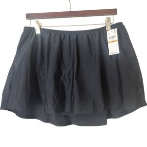 Island Escape Woman Black Swim Skirted Bottom Size 16W